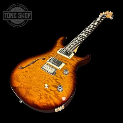 Mint PRS Paul Reed Smith CE24 Semi-Hollow Quilt Black Amber w/bag image 2