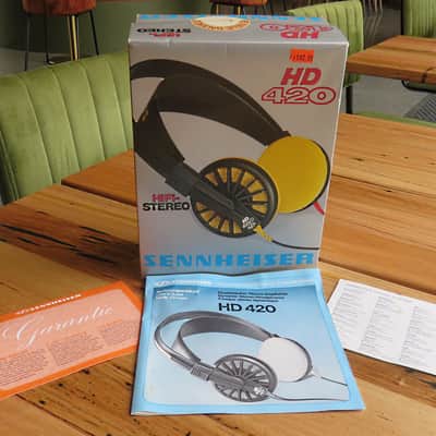 Vintage 1979 Sennheiser HD 420 HiFi Open Air Stereo Headphones in Original Box image 2