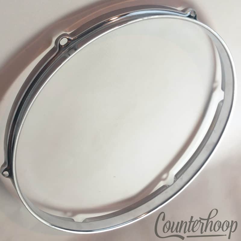 Rogers Tall-Boy 13"Tom Drum Rim/Hoop 6-Hole Triple Flange Chrome Vintage 50s USA image 1