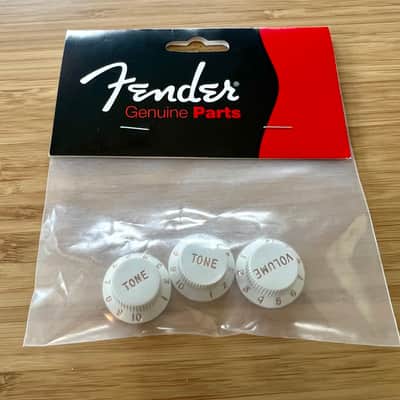 Fender Stratocaster Volume Tone Knobs White image 1