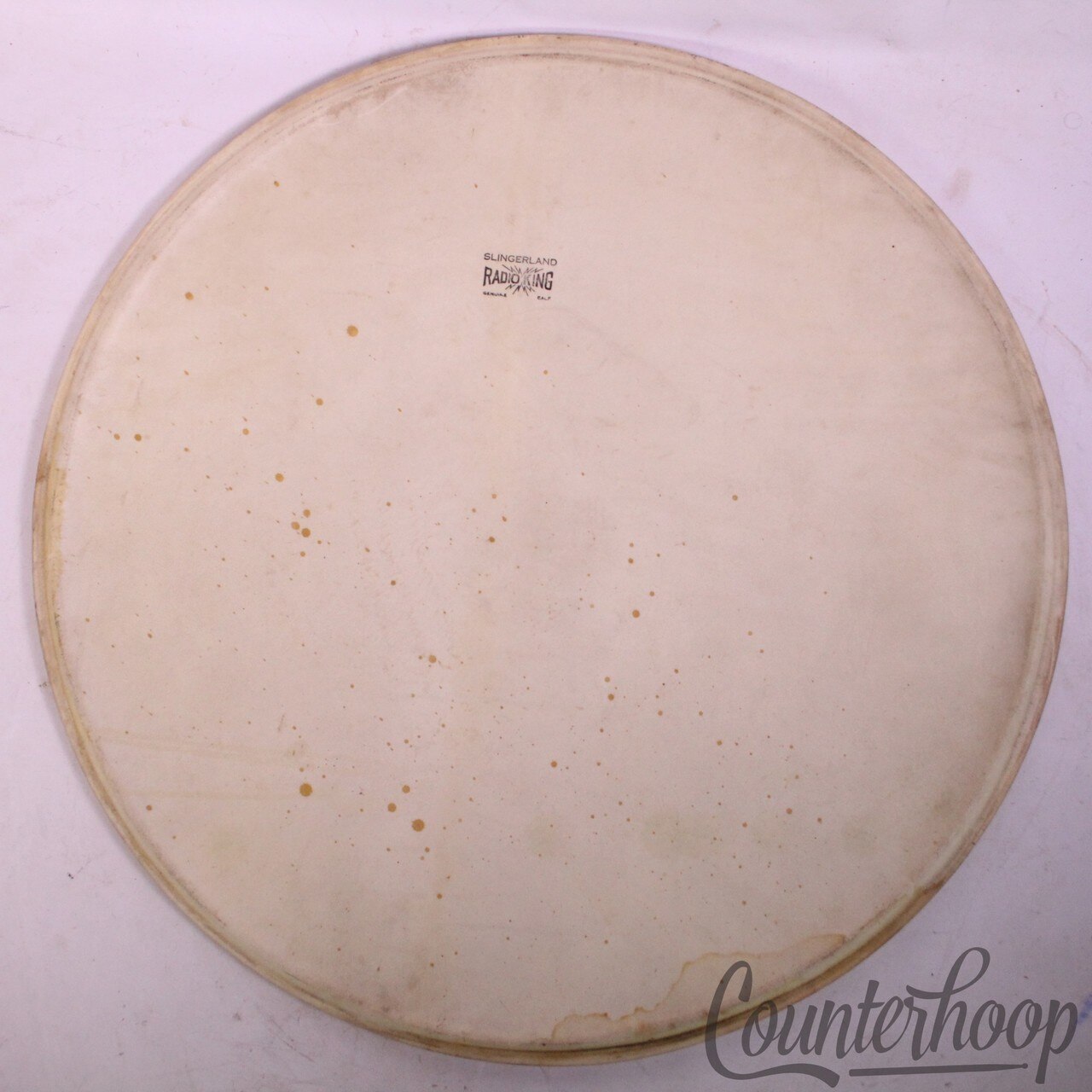 Slingerland Radio King 24"Bass Drum Calf Skin Head Vintage 40s Batter/Resonant* — main photograph