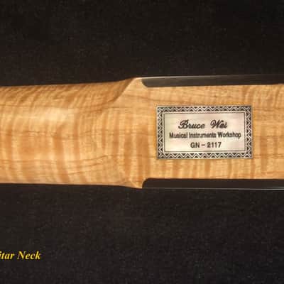Handcrafted Electric Guitar Replacement TELE Neck, Solid Curly Maple, CowBoy Inlay, Bruce Wei GN-2117 image 6