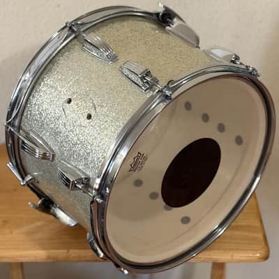 Vintage 1968 Ludwig 13" Tom Silver Sparkle white Interior for drum set kit 60s image 5