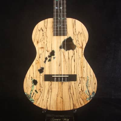 Handcrafted 5 String Baritone Ukulele, Spalted Maple, Taiwania, Vine Inlay, The Islands Soundhole, Soft-bag, Bruce Wei UG19-2341 image 1
