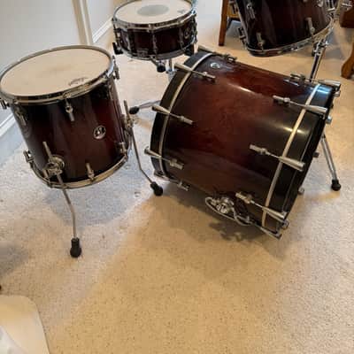 Sonor Delite 5-Piece Drum Set 2011 – Brown Burst High Gloss – Made in Germany – Matching Snare image 3