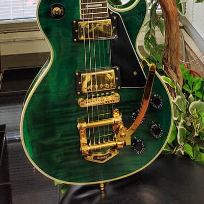 Gibson Les Paul Custom in Translucent Green w/ Bigsby, Gold Hardware & Original Case image 4