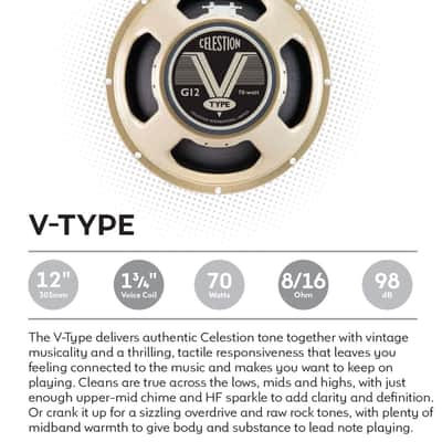 Celestion V-TYPE 12" 16ohm 70W Ceramic Magnet Guitar Speaker 98dB 75Hz image 2