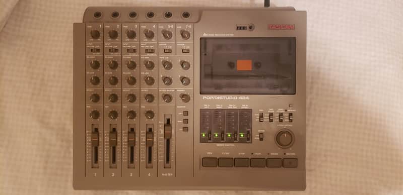 Tascam 424 *PRO Serviced by Top Seller* w/AC adapter + new blank tape + pdf owner's manual image 1