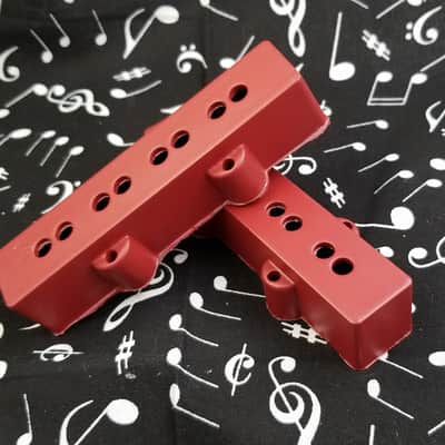 DnB Customz Jazz Bass Pickup Covers Satin Red Fits Fender image 1