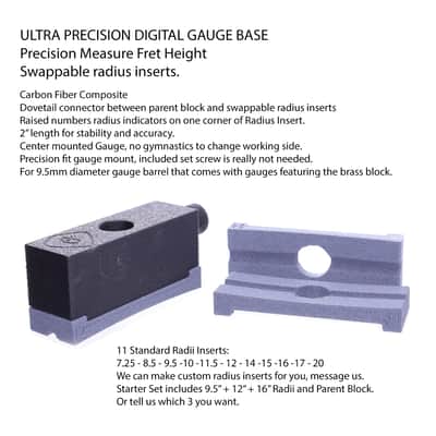 Digital Gauge Radius Blocks precision measuring frets (3 radii) - Made in the USA image 3