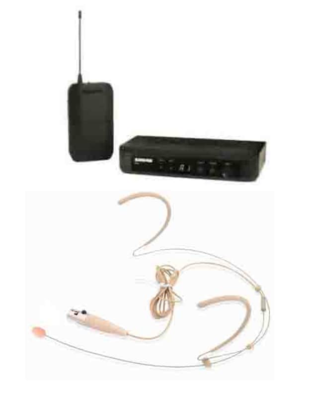 Shure BLX14 Wireless Beltpack System w/ Tan Full Earset Headset Microphone Mic image 1