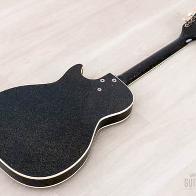 1960 Silvertone Stratotone Jupiter 1423 Vintage Guitar by Harmony USA w/ DeArmond Gold Foils, Case image 16