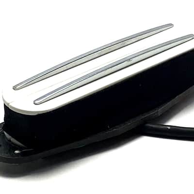 AlNiCo 5 Rail Strat Sized Humbucker, 1 Qty Position Interchangeable Dragonfire AR5 4-Wire Humbucking Pickup ~ White with Chrome Rails image 1