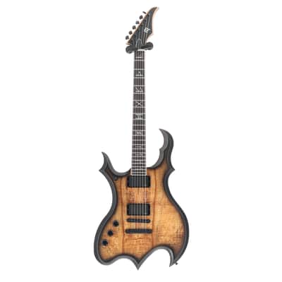 Wylde Audio Wrathmaker Left Handed Spalted Maple, Black Burst, Stage Ready (SR) (39019) image 5