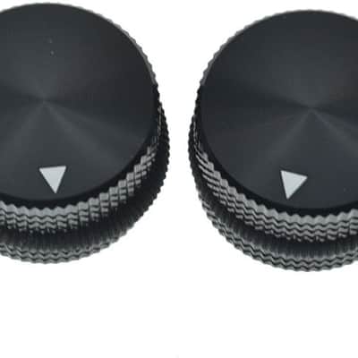 4-Pack 25 * 15.5mm Set Screw Style Aluminium Potentiometer Knobs 1/4" Universal Pot Control Knobs with Rubber Ring and Indicator for Guitar/Bass Equipments Black with Black Ring image 3
