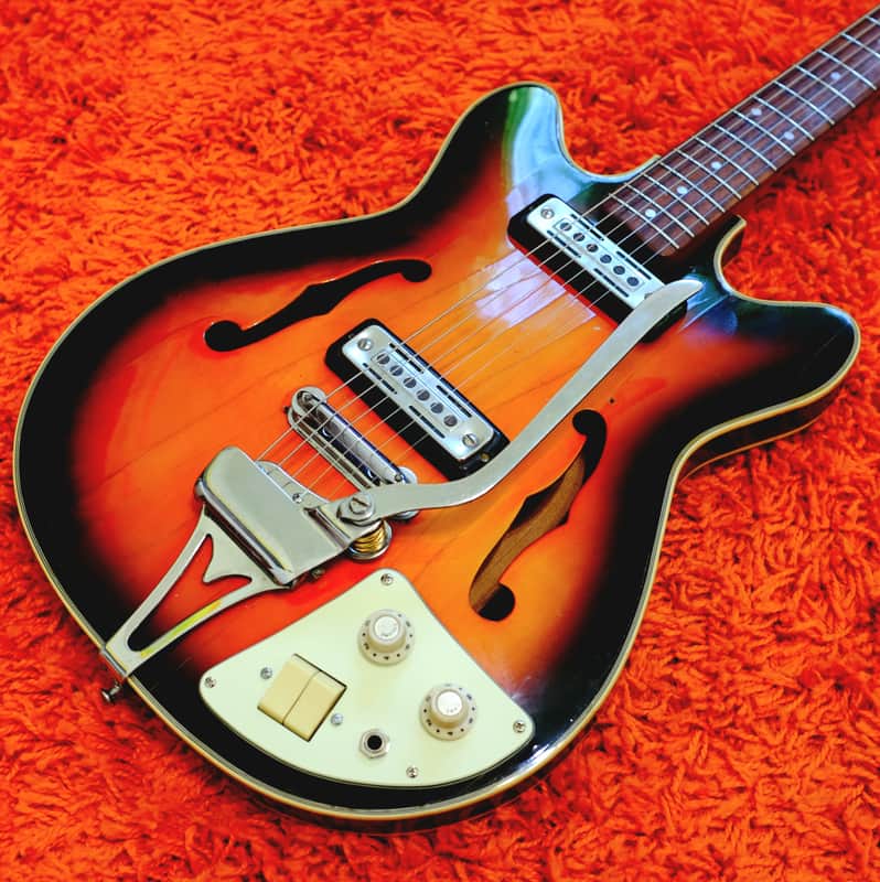 Truetone 5DC9863 (Teisco Kawai EP-8T) 60's - Hollowbody Electric Guitar Redburst image 1