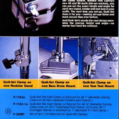 Ludwig P-1763A 1 inch Quick Set Memory Lock  -  LML-007 image 5