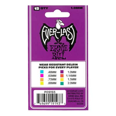 Ernie Ball Everlast Guitar Picks - 12 Pack - 1.0mm Gauge image 2