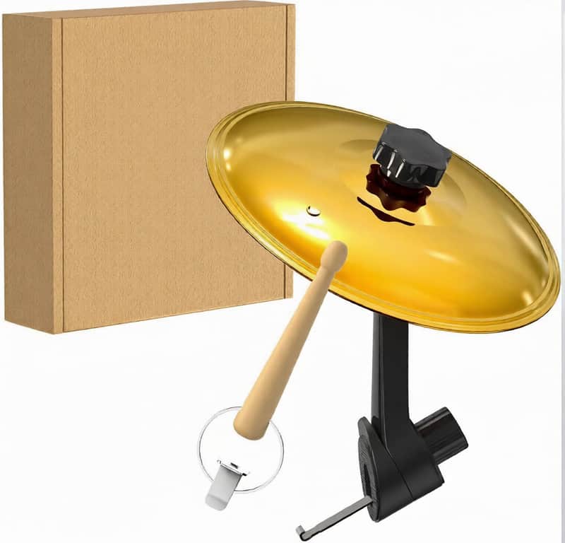 Car Cymbal Air Vent, Mini Drum Crash Cymbal Set with Mini Drum Stick, Funny Musical Instruments Gadget for Drummer Music Lovers Gift, Compact Durable Car Accessory for Most Vehicles(Gold) image 1