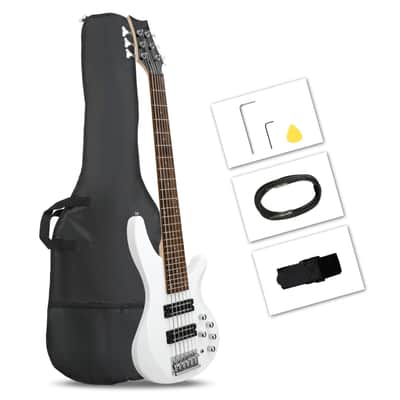 44" Electric Bass Guitar Basswood H-H Pickup With Portable Bag image 1