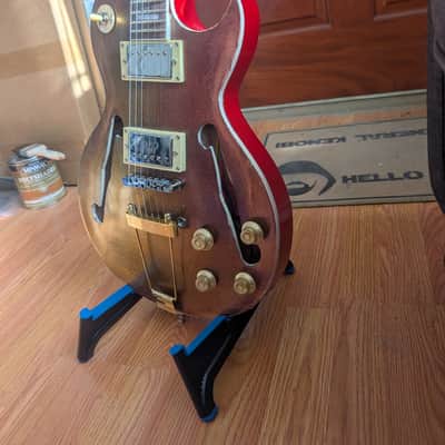 Schott Semi-Hollow LP Electric Guitar Red Chameleon Finish – Unique Build image 4
