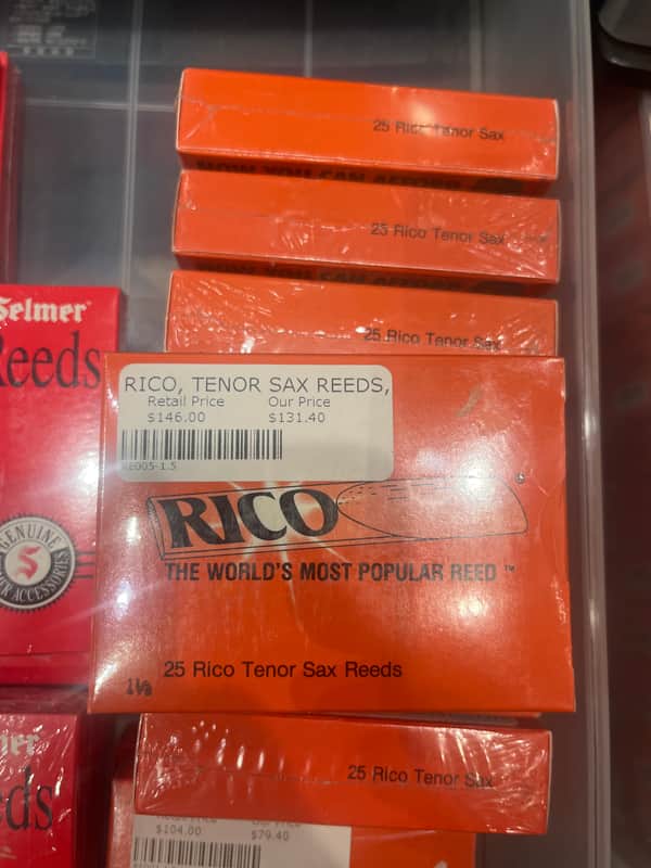 Rico 25 Tenor Sax Reeds #1.5 2025 - Wood image 1