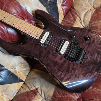 Jackson Pro Series DK2MQ Transparent Black DK2 Pro Quilted Maple Floyd Rose HH Super Strat MIM Mexico image 8