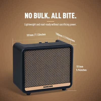 SONICAKE 10W BT Guitar Amplifier, Multi-effect Digital Modeling Speakers with APP, Portable Desktop All-in-one Guitar Amp with 80 Effects 100 Preset for Bedroom Practice, OTG AMPCUBE QAM-20(Shipping from local US,UK,EU warehouse) image 5