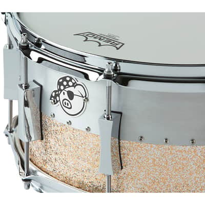 Pork Pie Aluminum Maple Hybrid Snare Drum Regular 14 x 6.5 in. Champagne Sparkle image 4