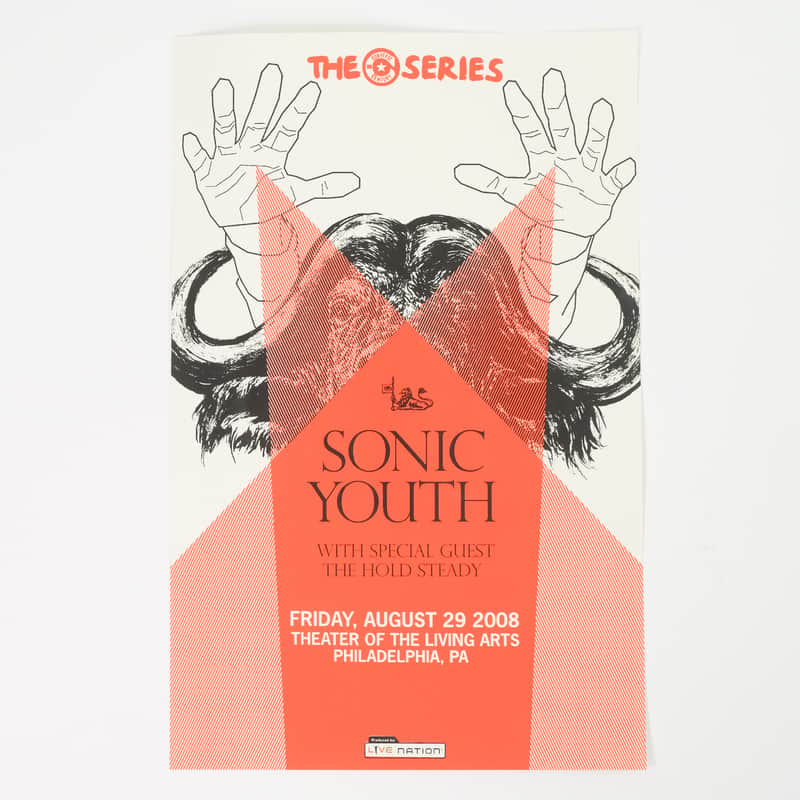 Sonic Youth and The Hold Steady August 29, 2008 Poster 11"x17" Owned by Sonic Youth image 1