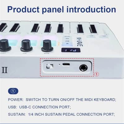 25-Key USB MIDI Controller with 16 RGB Pads & 8 Knobs, Compact Keyboard for DAWs/Beatmaking/Live Performance image 4
