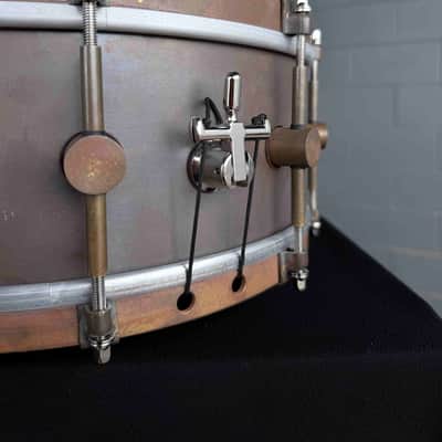 A&F Drum Co. Raw Copper 5.75x14 Snare Drum (Store Demo) image 4