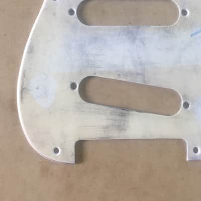 1980s Vintage Fender MIJ Japan 57 Reissue Strat Pickguard White Aged Relic Stratocaster JV image 3