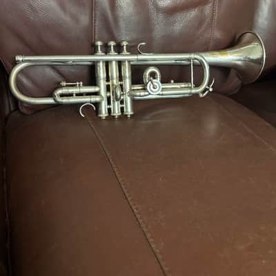 Buescher Symphony Model 10-22R (1923) Bb and A trumpet SN 136409 (silver plated) (gold wash bell) image 4
