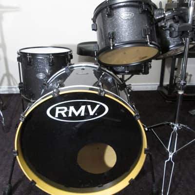 RMV. Drum Kit. In Titanium Silver Sparkle finish, Bapeva hard wood shells. image 10