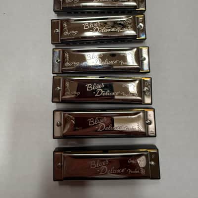 Fender Blues Deluxe Harmonica, Pack of 7, with Case 2016 - Chrome image 4