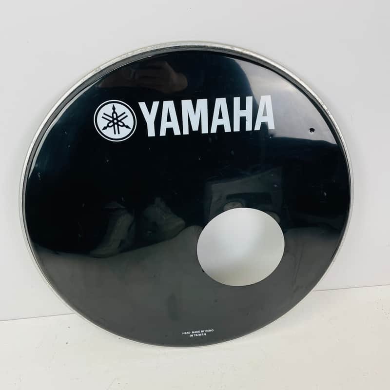 22" Yamaha Bass Drum Skin | Black Drum Head With Port Hole #1934 image 1