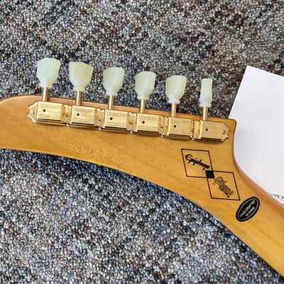 Epiphone '58 Korina Explorer 2023 - Preset in Aged Natural (White Pickguard) image 7