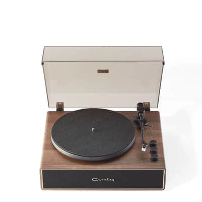 Crosley CR6046A 2-Speed Stave Turntable Record Player - Walnut and Gold-NEW image 18