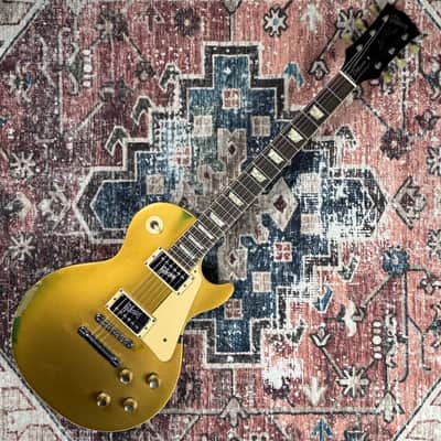 1972 Gibson Les Paul Deluxe Goldtop W/ Factory Humbuckers Vintage Electric Guitar W/ Embossed Patent # Sticker Pickups! image 3