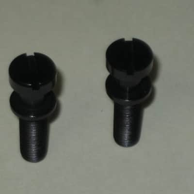ONE pair of rarely used (rarely handled) Gibson BLACK GLOSS Finish STUDS (aka Mounting Pieces) and Black Finish ANCHORS (aka Inserts) for PTTP BLACK GLOSS Finish Stop Bar Tailpiece (Tailpiece NOT included) came off of a 2000 LP Gothic (NO guitar) image 4