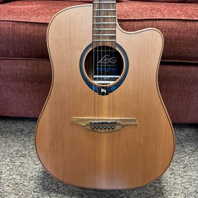Lag THV10DCE Tramontane Dreadnought Cutaway Satin w/ Smart Hyvibe Effects image 1