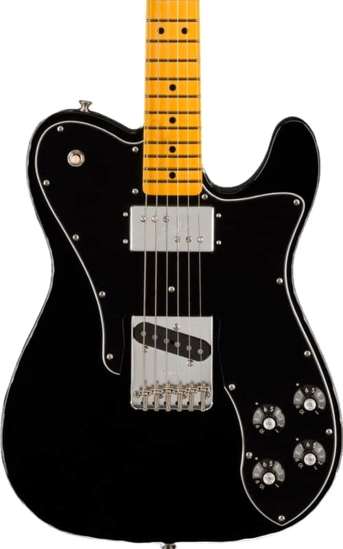 Fender American Vintage II 1977 Telecaster Custom Electric Guitar Maple Fingerboard, Black image 1