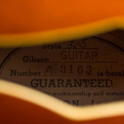 Gibson  L-5 Arch Top Acoustic Guitar (1949), ser. #A-3163, original black hard shell case. image 12