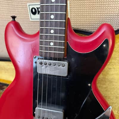 Vintage 1960s Hofner Colorama 2 II Red Solid Whammy Electric Guitar w/ Case image 5