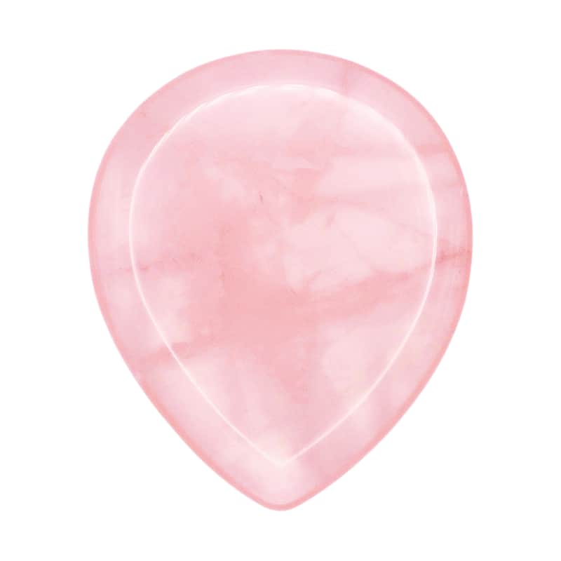 Rose Quartz Stone Guitar Or Bass Pick - 3.0 mm Ultra Heavy Gauge - 347 Large Teardrop Shape - Specialty Handmade Gemstone Exotic Plectrum - 12 Pack image 1