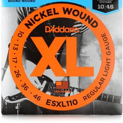 D'Addario ESXL110 10-46 Regular Light Double Ball End, XL Nickel Electric Guitar Strings image 1