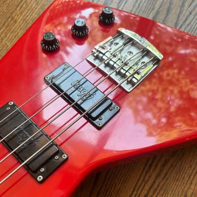 1985 Gibson Explorer Bass - Ferrari Red w/ OHSC image 21