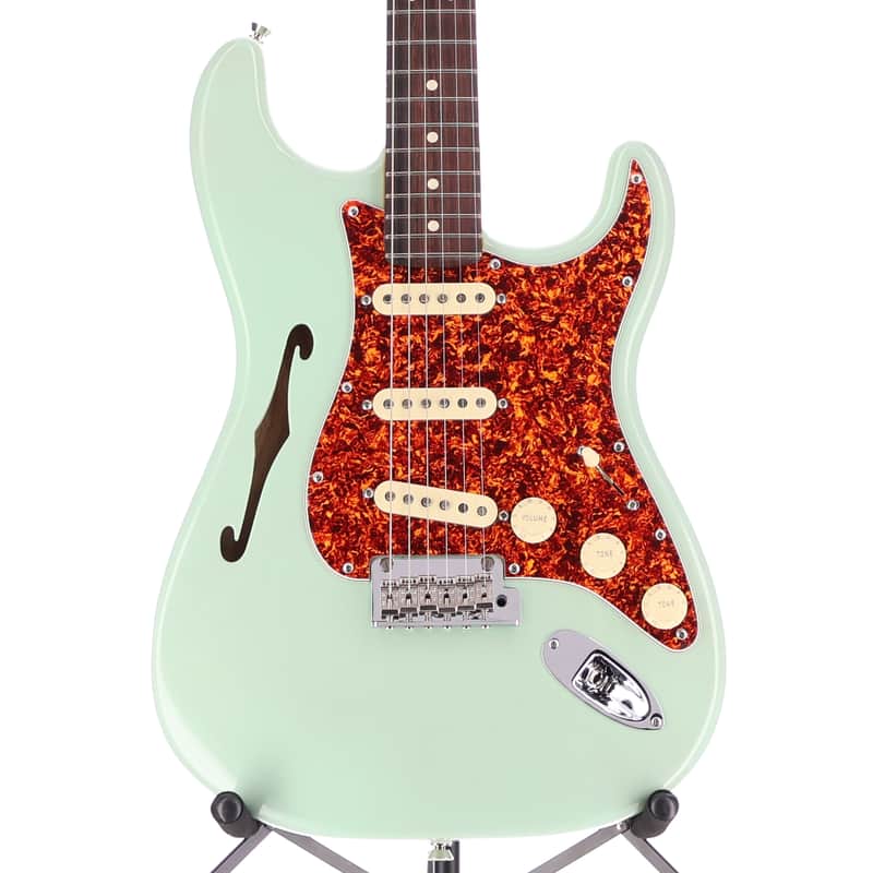 Fender Certified Pre-Owned American Professional II Stratocaster Thinline, Rosewood Fingerboard, Transparent Surf Green (P1) (23351) image 1