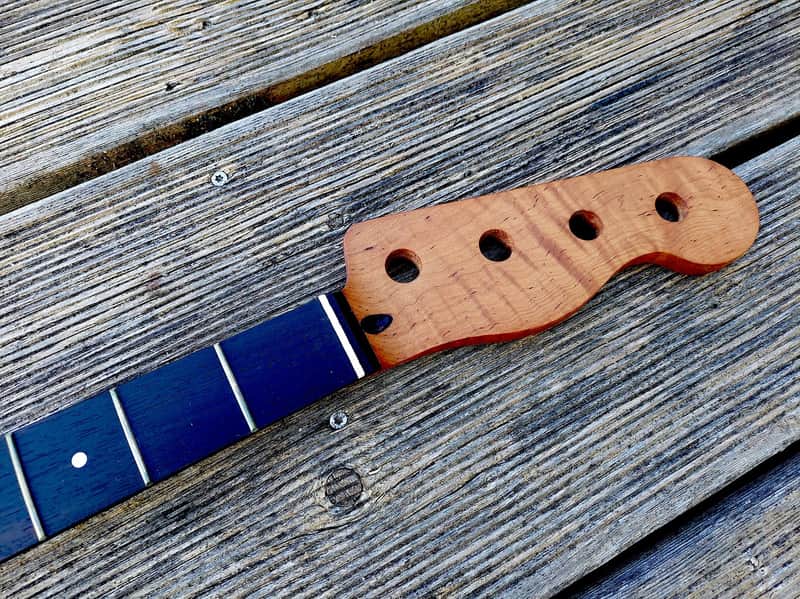 Tele Bass neck, flamed roasted maple image 1